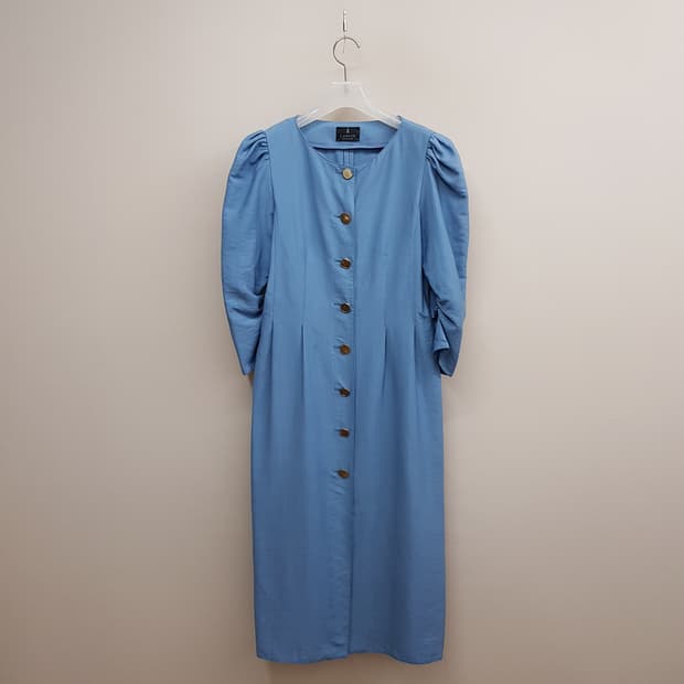 한섬 랑방 2020 퍼프소매 클래식 버튼 롱원피스88-98-165사이즈