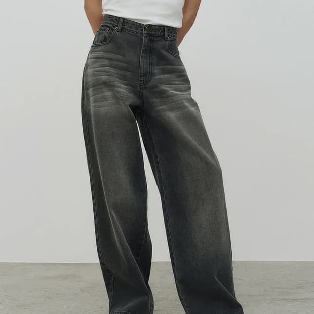 노이어 캣 워싱 데님