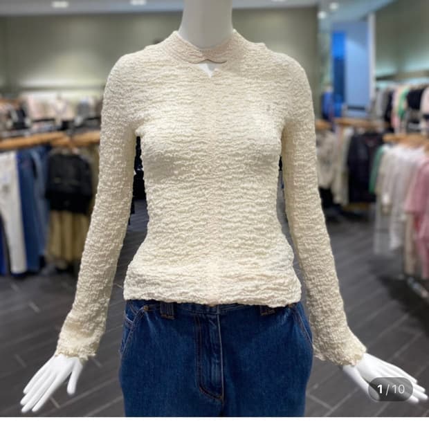 (새상품) O'2nd 넥트임 크링클 티셔츠