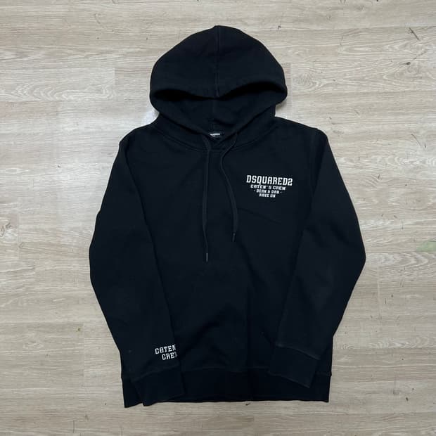 디스퀘어드2 남성 로고 프린팅 기모 후드티 [블랙] M/95