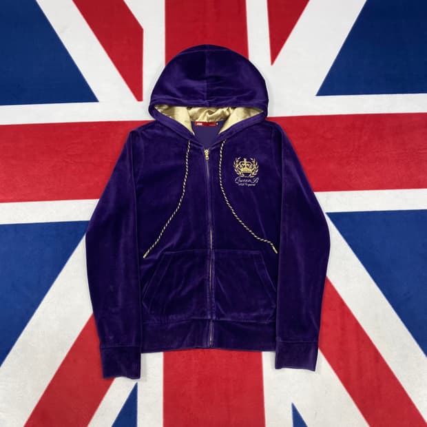 Y2K 벨벳 후드집업 여성 M 