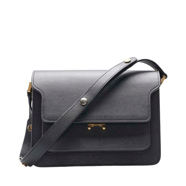 (중고) 마르니 블랙 사피아노 트렁트 미듐 숄더백