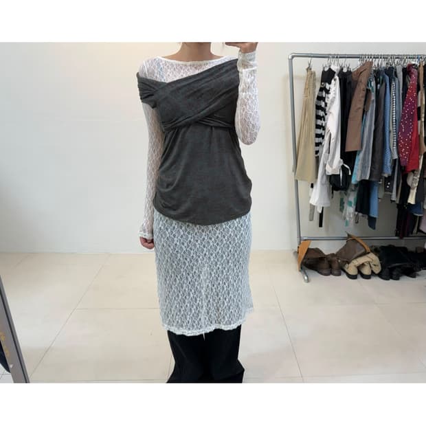 빈티지 오프숄더