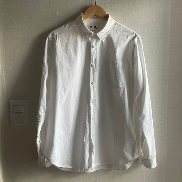 MHL. 마가렛호웰 영국 라인 화이트 셔츠 (S / 100)