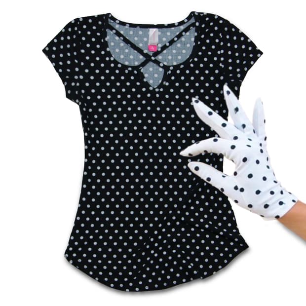 Polka Dot Curved Hem top