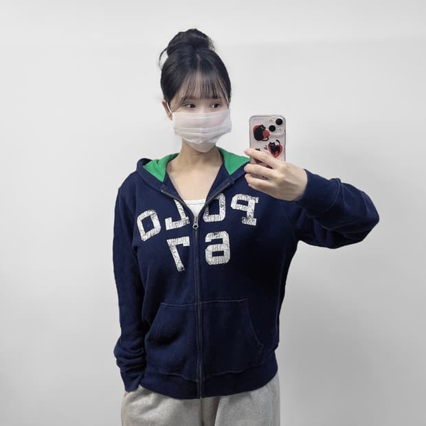 폴로 랄프로렌 빅 로고 후드집업 네이비