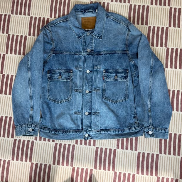 리바이스 타임 II 트러커 자켓 미디엄 인디고 100