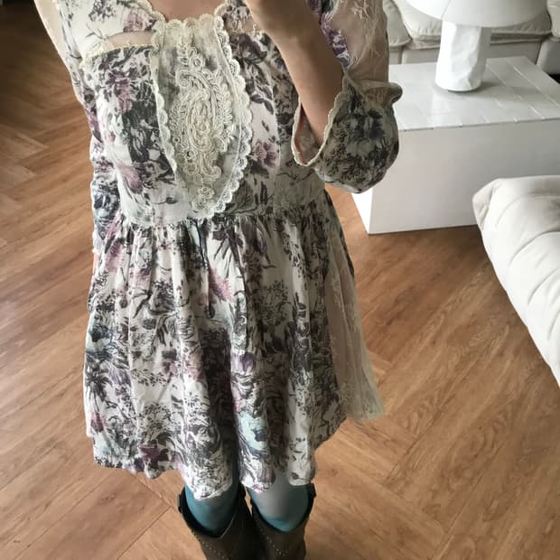 vintage pattern lace one-piece