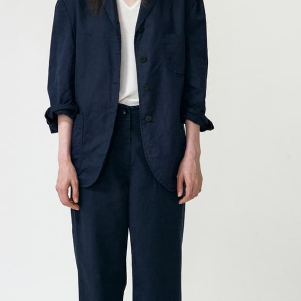 낫띵리튼 네이비 린넨 자켓