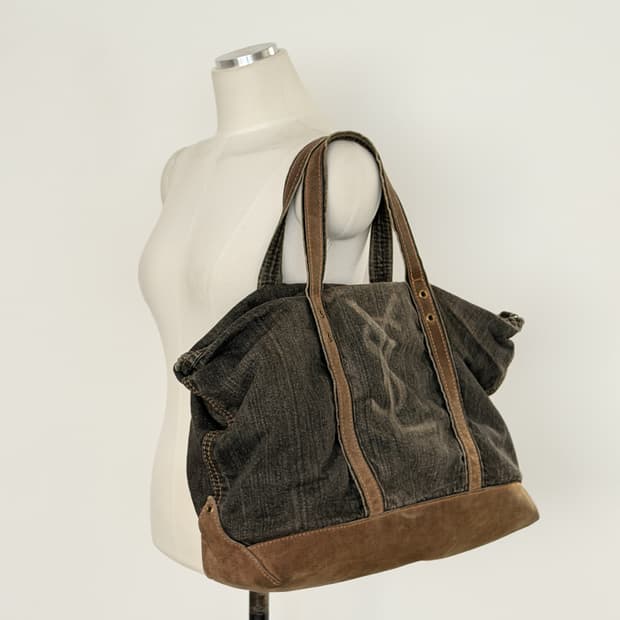 입생로랑 데님 카바스 토트백