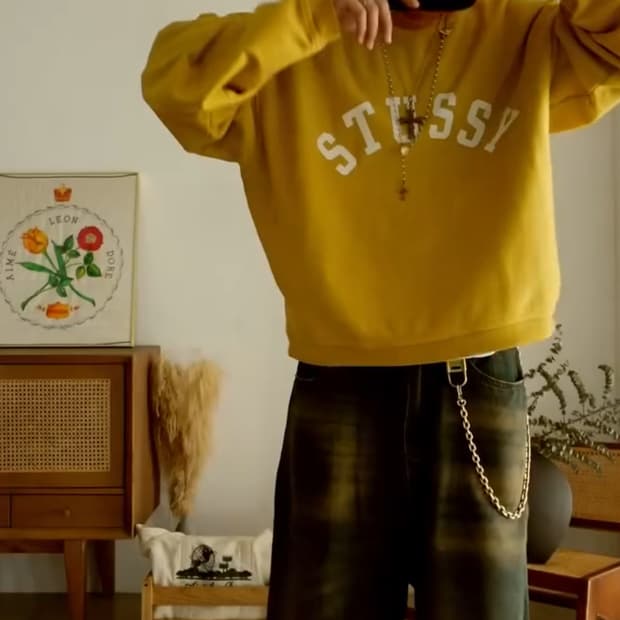 스투시 Stussy 맨투맨 Navy 네이비
