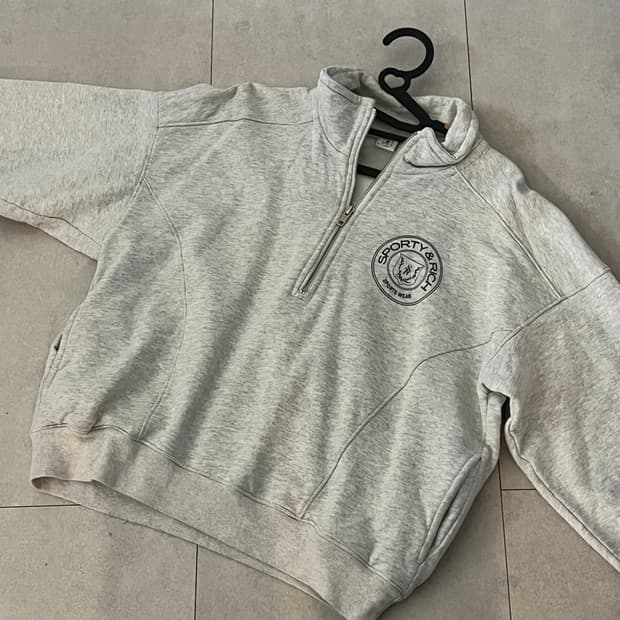 스포티앤리치 모나코 쿼터 하프 집업 맨투맨 S