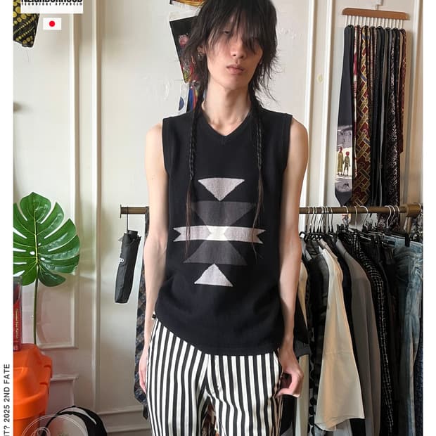 NEIGHBORHOOD 03ss Navajo Black Knit Vest