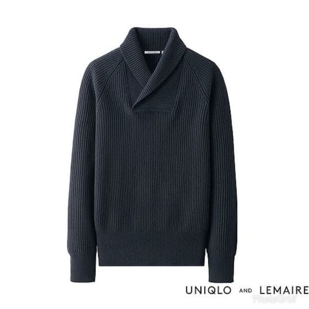 르메르 X 유니클로 16FW 숄 카라 스웨터 네이비 L