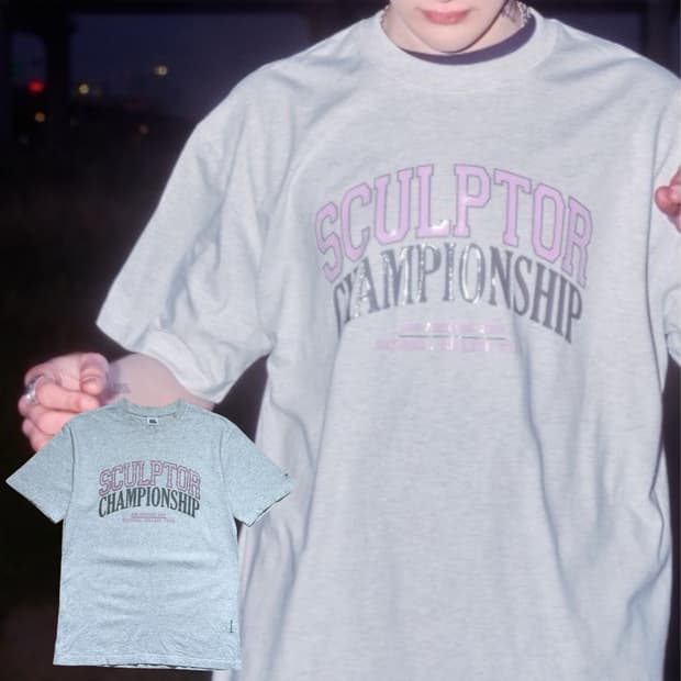 스컬프터 그레이 반팔