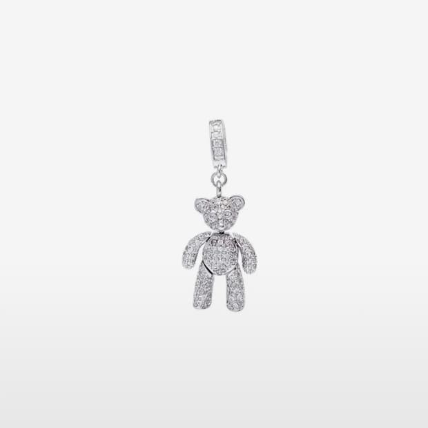 블랙퍼플 Baby Happy Bear Pendant - Silver