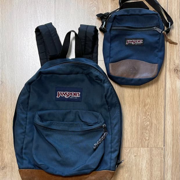 세트 택포) 90s Made USA 잔스포츠 백팩 가방 & 크로스백 세트