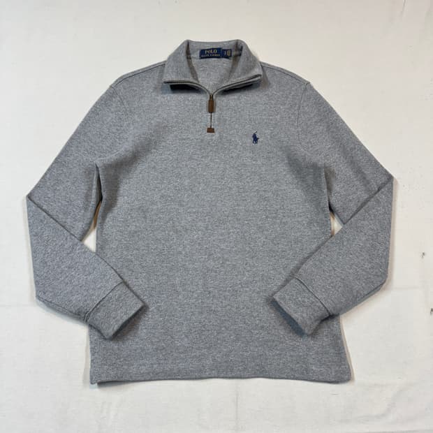 S) 폴로 랄프로렌 그레이 반집업 풀오버 코튼 니트