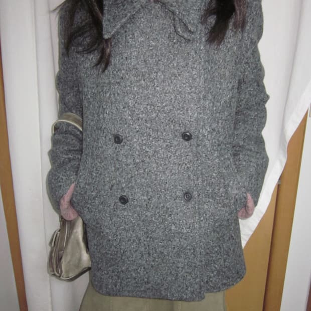 키이라 딥그레이 더블 피 코트