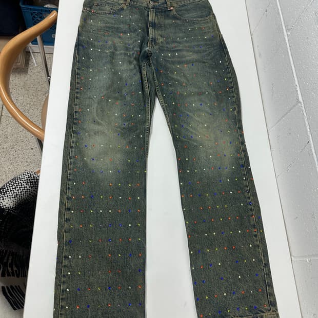 마틴로즈 스터드 라인스톤 팬츠 