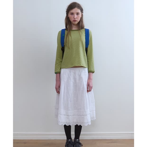 노컨텐츠 핀턱 레이스스커트 336