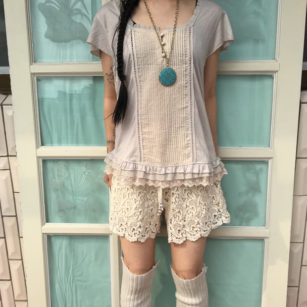 Lace point layered t shirt