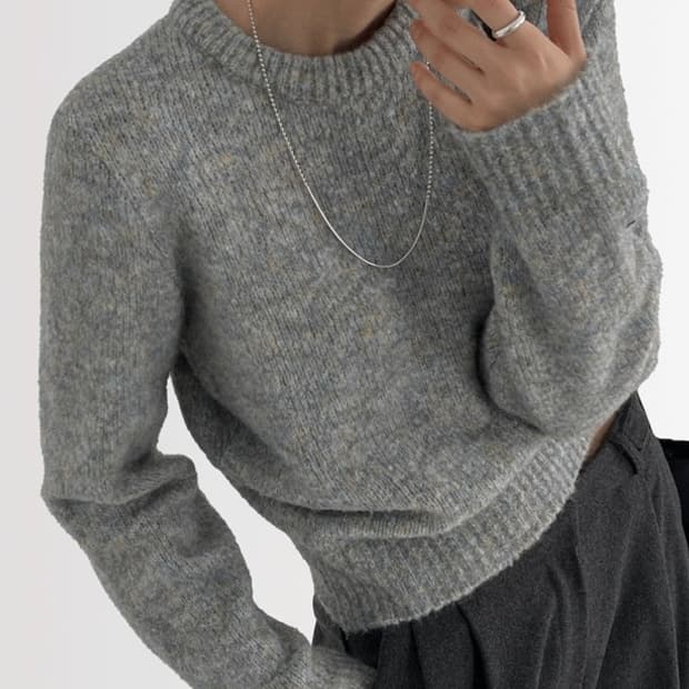 어텀 로블 니트 그레이