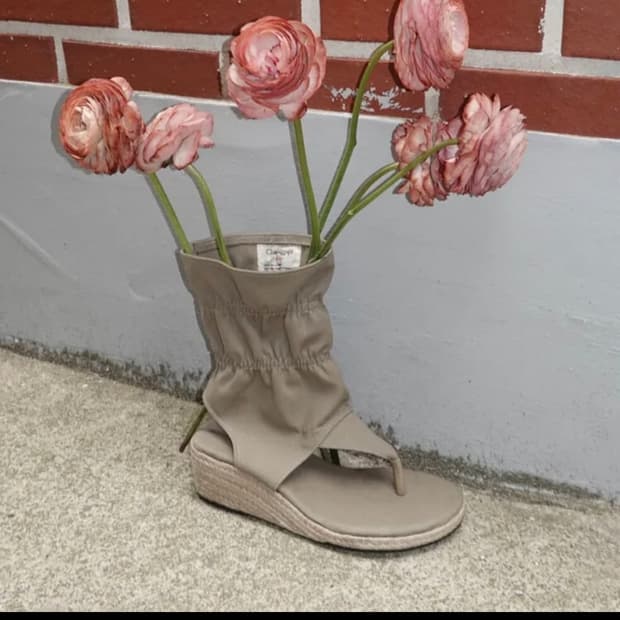 책갈피 쪼리부츠 웨지힐 베이지 250
