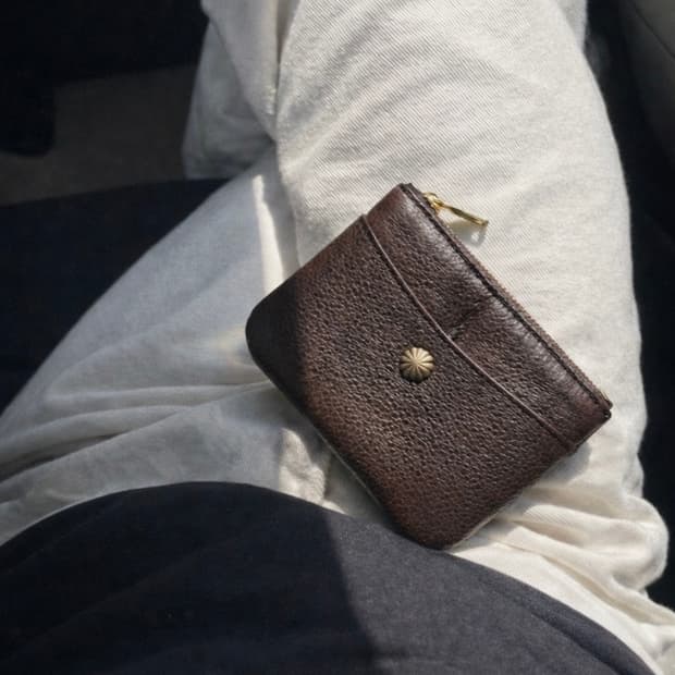 리벳 카드지갑 미니파우치 가죽지갑