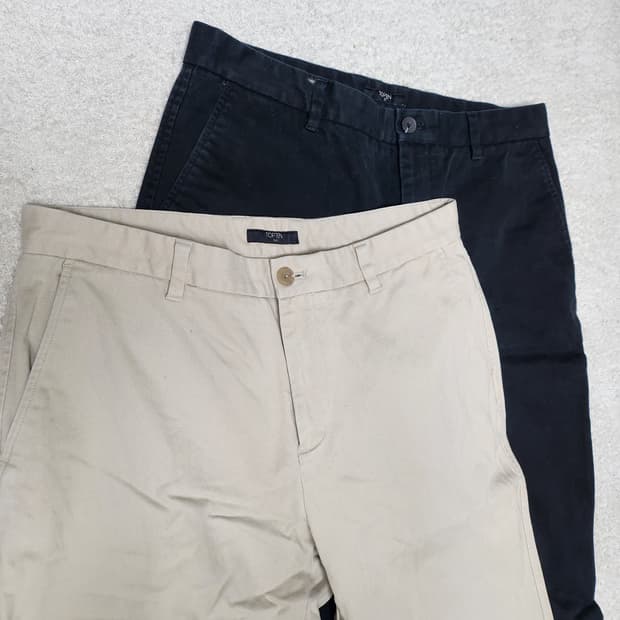 탑텐 겨울바지 치노팬츠 베이지 블랙
