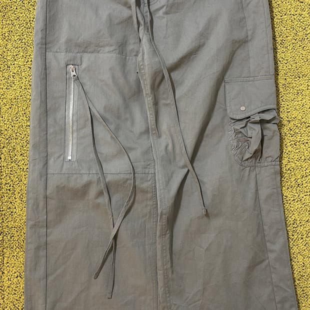 타입서비스 카키색 롱 카고 바지 free