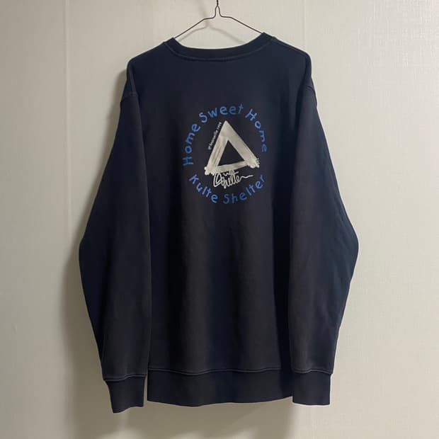 (XL)빈티지 썬페이딩 SHELTER 네이비 스웻셔츠