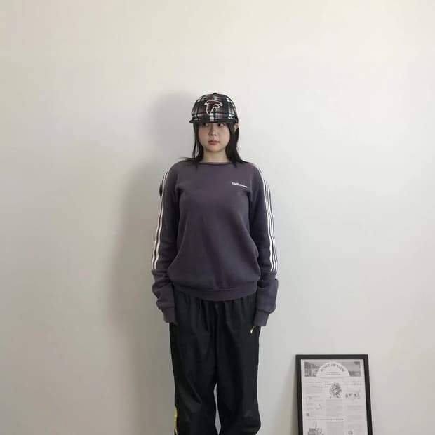 Adidas Washed 3 Stripe Crewneck