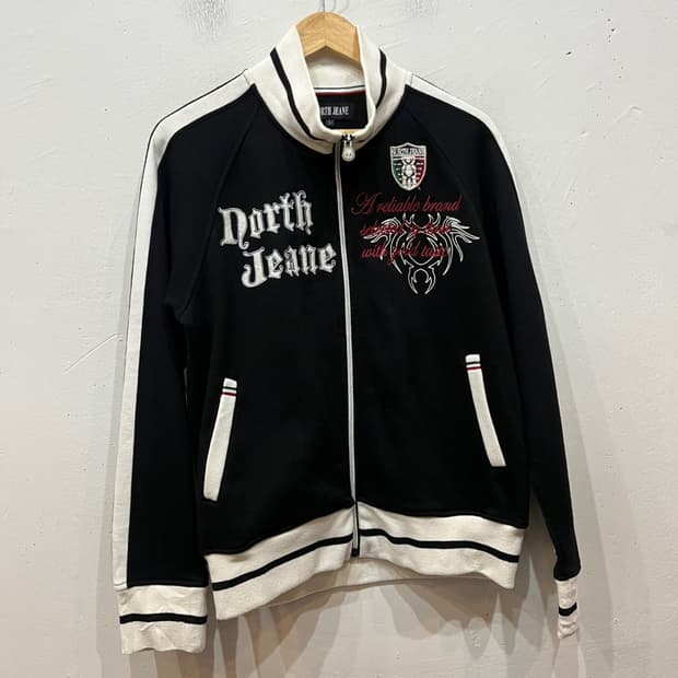 NORTH JEANE 레터링 스웻 트랙탑 져지