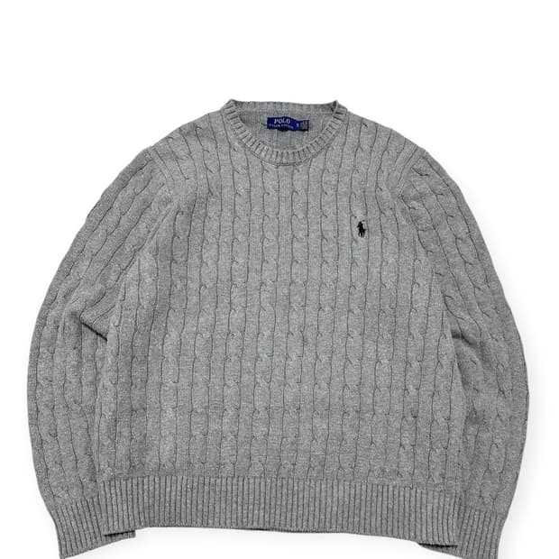 폴로 랄프로렌 케이블 니트 그레이