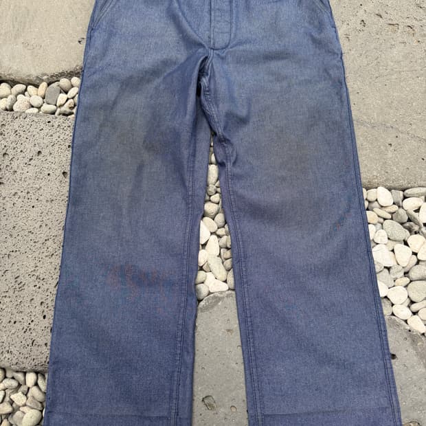 90s VINTAGE WASHED BARBE BLEUE 데님프렌치워크팬츠