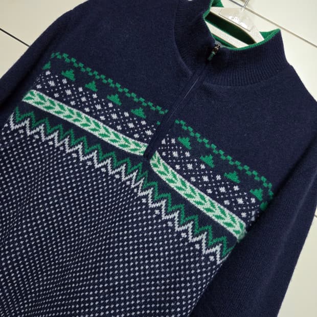 펜텀 남성 골프 방풍 니트 반집업