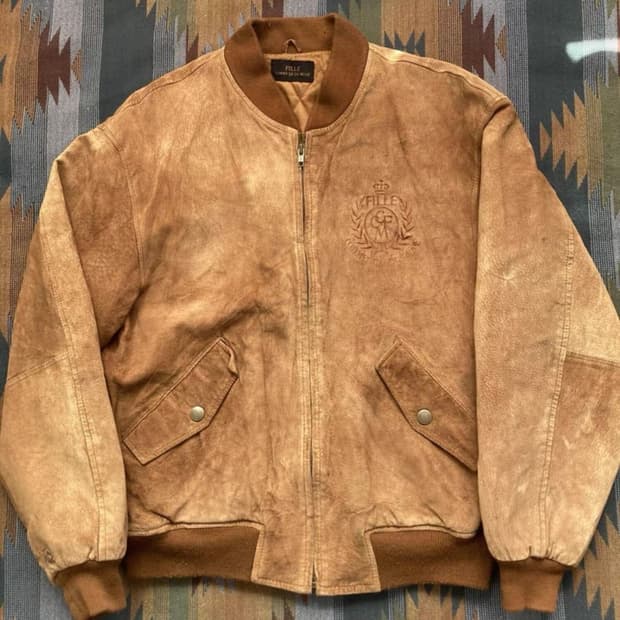 빈티지 스웨이드 바시티 자켓