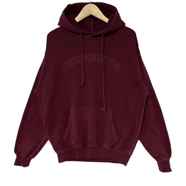디스이즈네버댓 아치로고 후드티 버건디