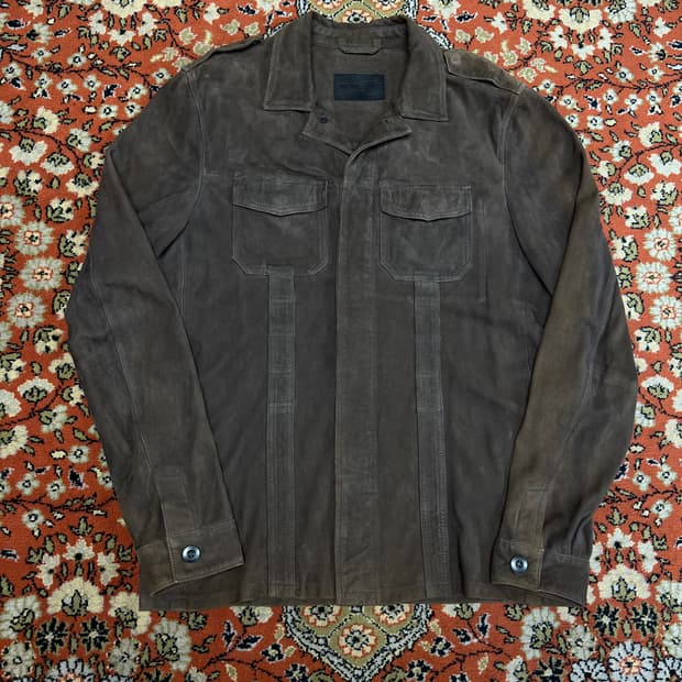 [L] 올세인츠 리얼 스웨이드 셔츠 자켓 브라운