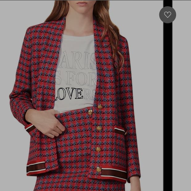 산드로(Sandro) 트위드 자켓 / 금장 버튼 포인트