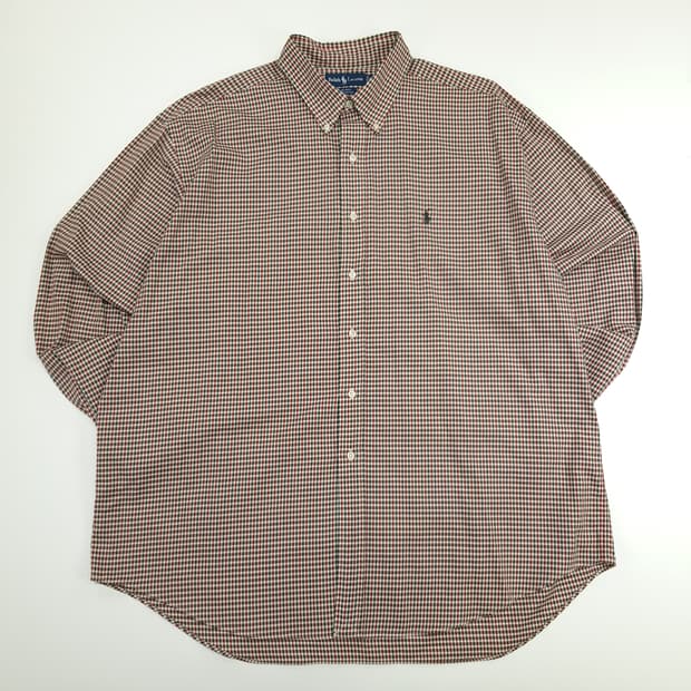 CN763 2XL 폴로 랄프로렌 크리스마스 마이크로체크 긴팔 셔츠 남방