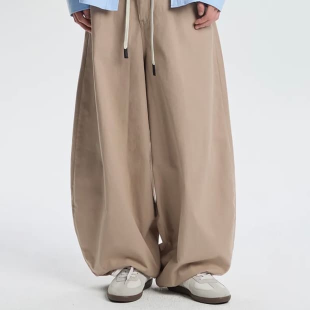 베이지 코튼팬츠