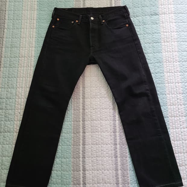 리바이스 501 오리지널 레귤러스트레이트 빈티지블랙진 32사이즈