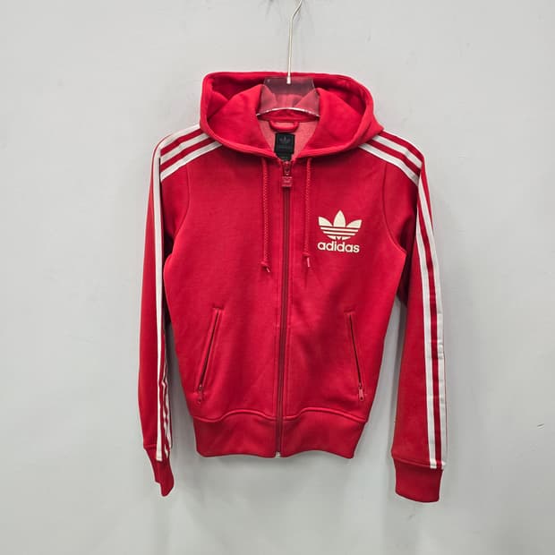 아디다스 레드 파이어버드 후드 트랙탑 제니 져지