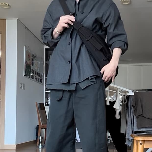 [46] 르메르 25ss 테일러드 오버 셔츠 그레이 멜란지