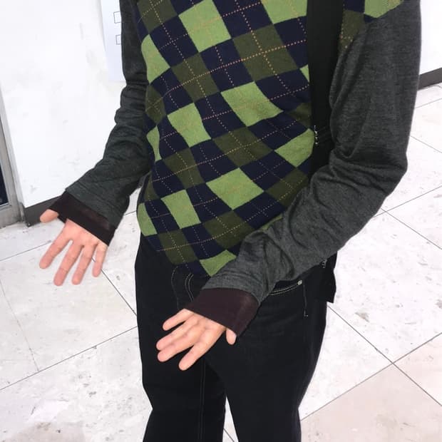 꼼데가르송 아가일 니트 m