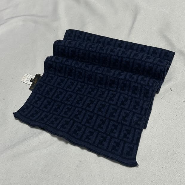 OS 펜디 FF 캐시미어 블랭킷 다크블루 머플러