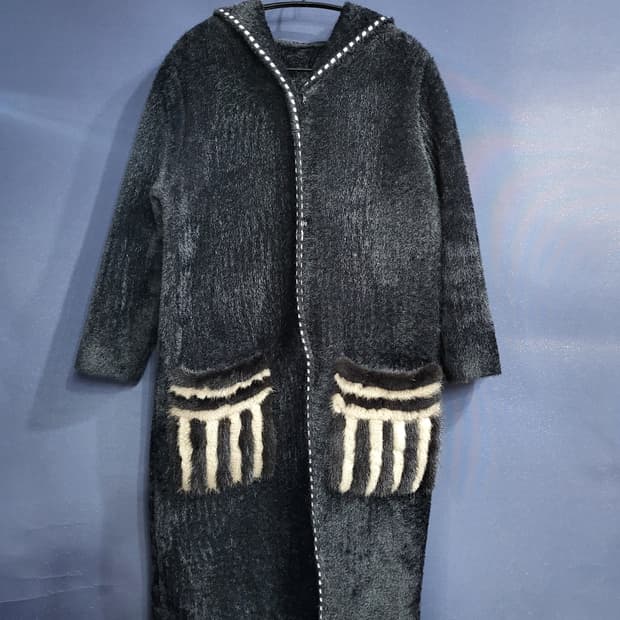 포켓밍크 퍼 후드자켓 가디건