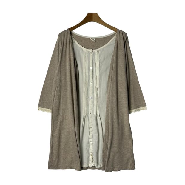 [JPN] 빈티지 모리걸 바선생 레이어드 크로쉐 원피스